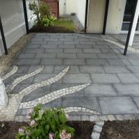 Kunstpflasterung-Terrasse