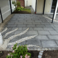 Kunstpflasterung-Terrasse